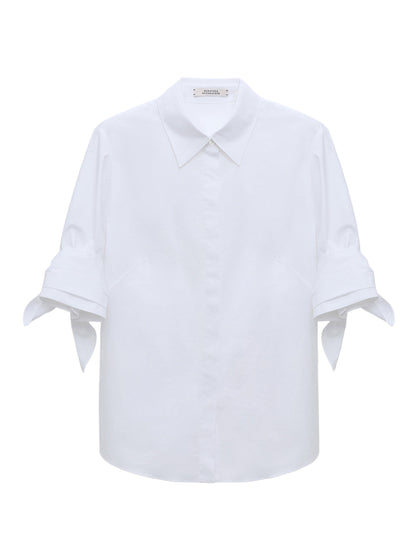 Dorothee Schumacher Pure Power Removable Tie Shirt in Pure White