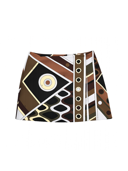 Pucci Tela Lana Gonna Mini Skirt in Khaki Blue