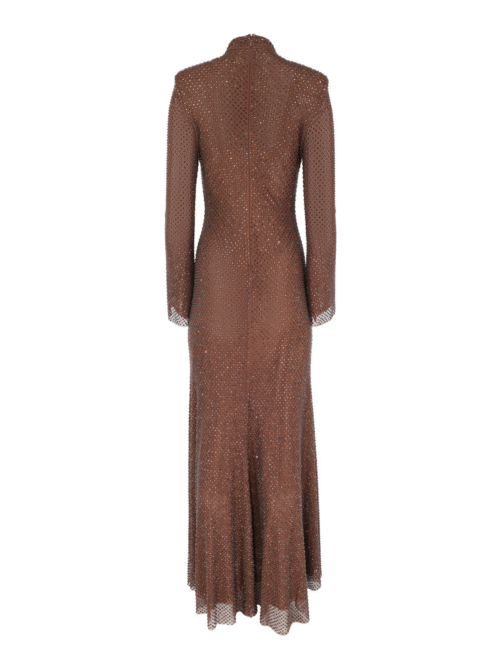 Self-Portrait Brown Rhinestone Mesh Maxi Dress – Leigh's of Breton Village