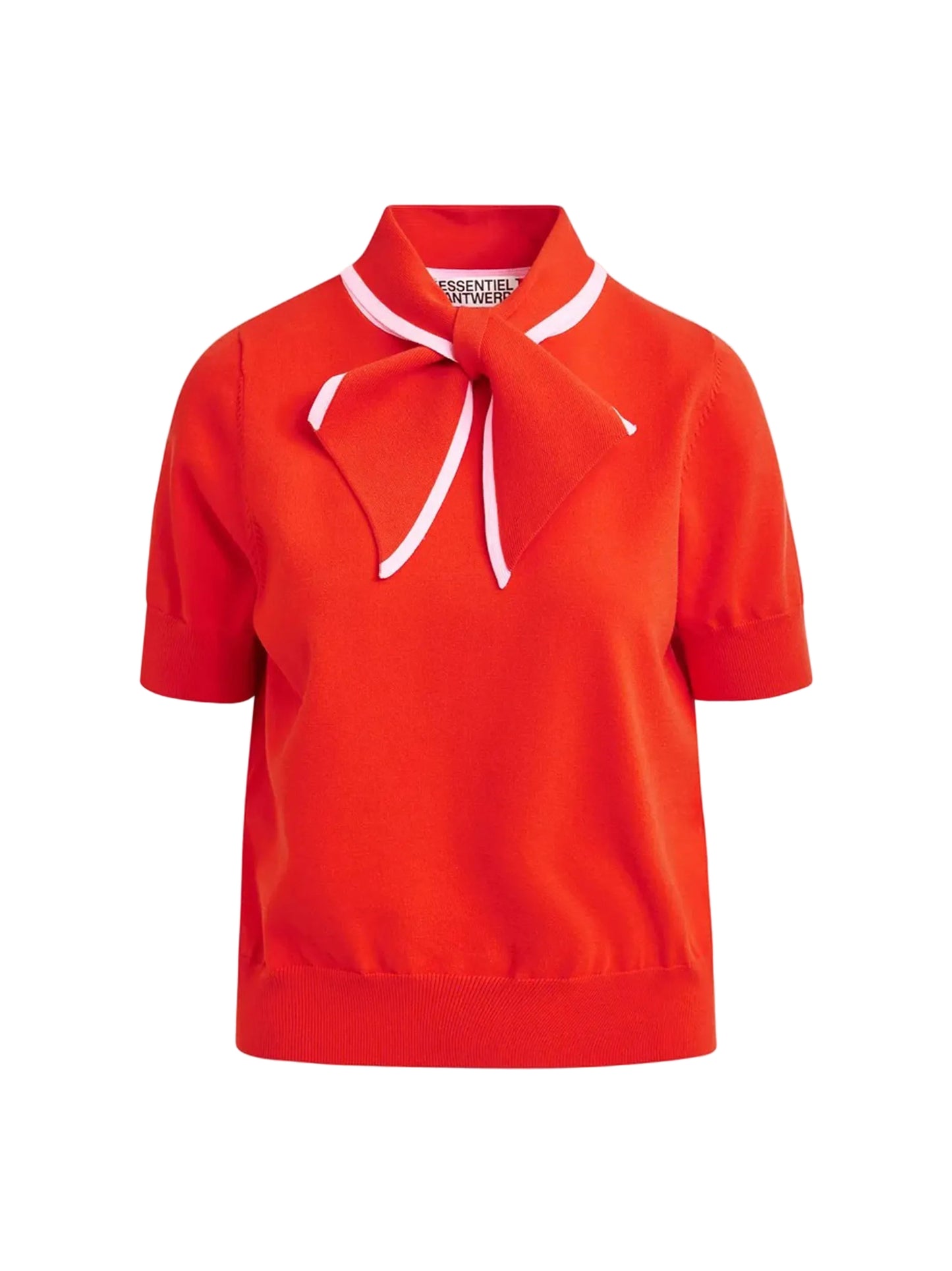 Essentiel Antwerp Jonda Contrast Colour Polo in Orange Brulee