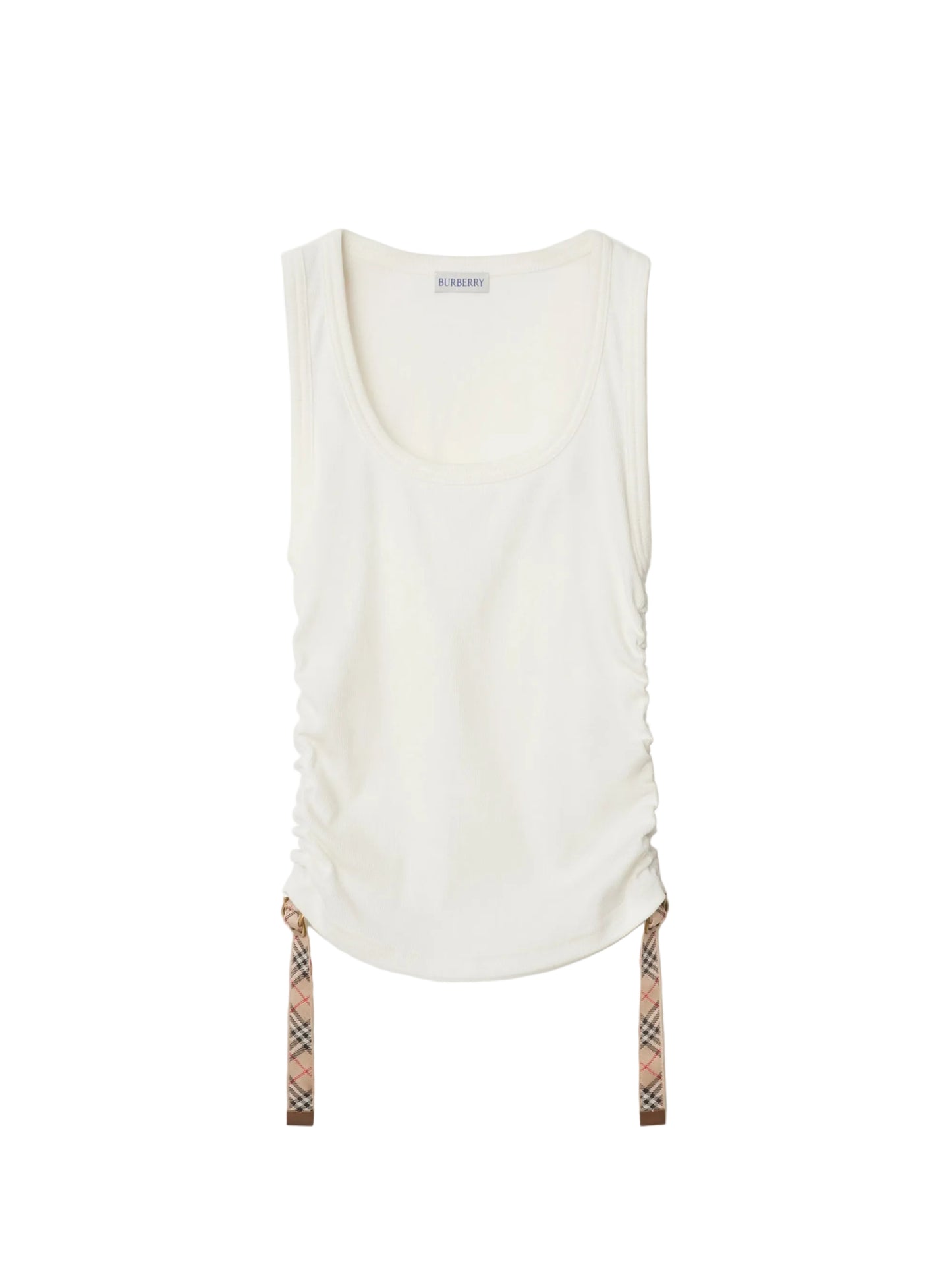 Burberry Festival Cotton Blend Tank Top in Chalk