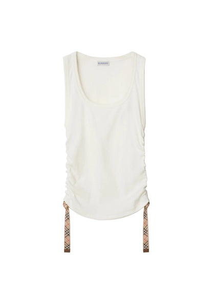 Burberry Festival Cotton Blend Tank Top in Chalk