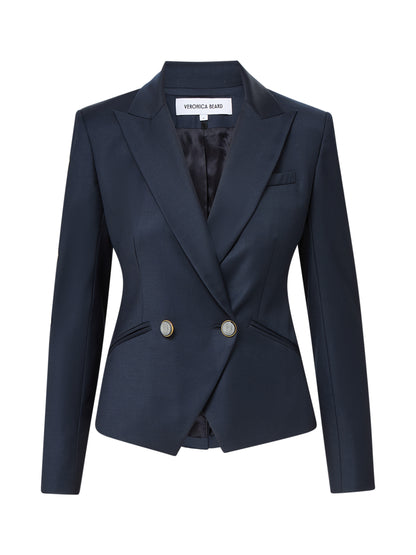 Veronica Beard Rickie Cropped Dickey Jacket in Navy