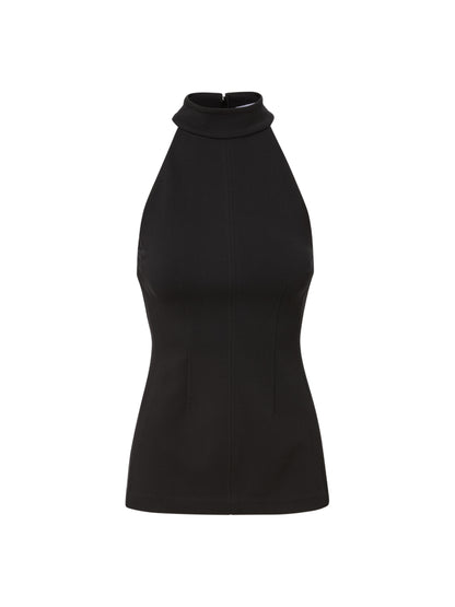 Veronica Beard Johanne Halter Top in Black