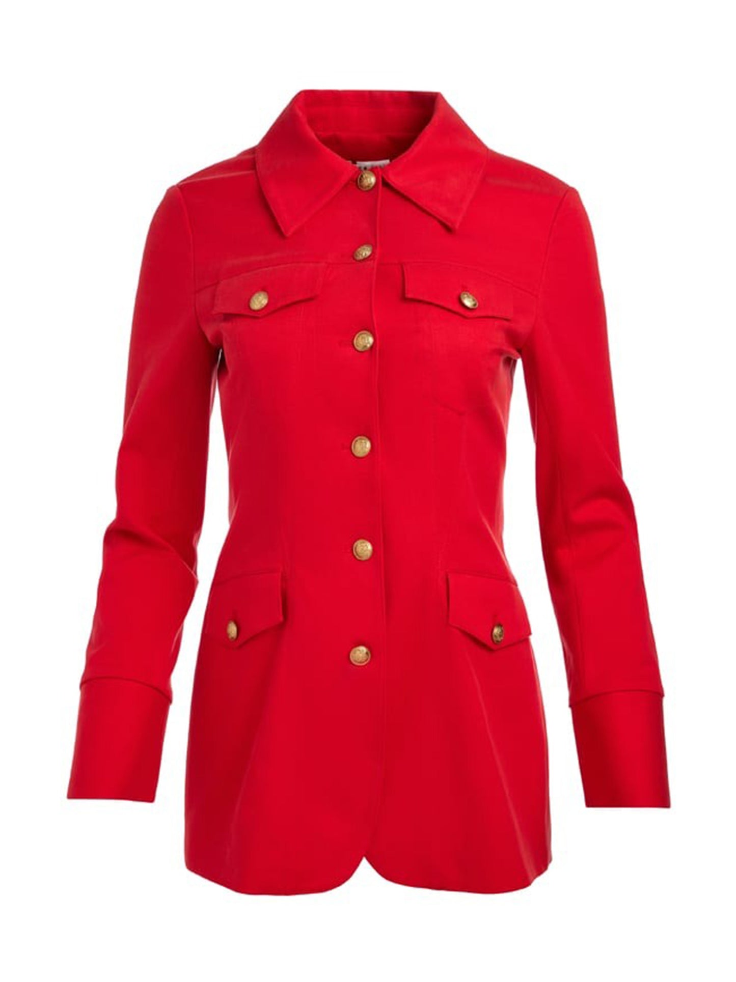 Alice + Olivia Dorothie Button Front Jacket in Bright Ruby