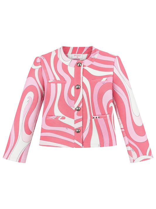 Pucci Collarless Printed Jacket in Pink