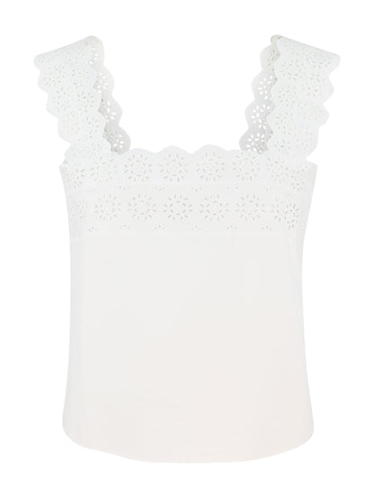 Frame Eyelet Tank in White