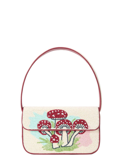 Staud Tommy Beaded Bag in Mushroom Tea