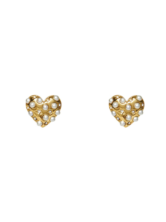 Lele Sadoughi Celestial Heart Stud Earrings in Gold