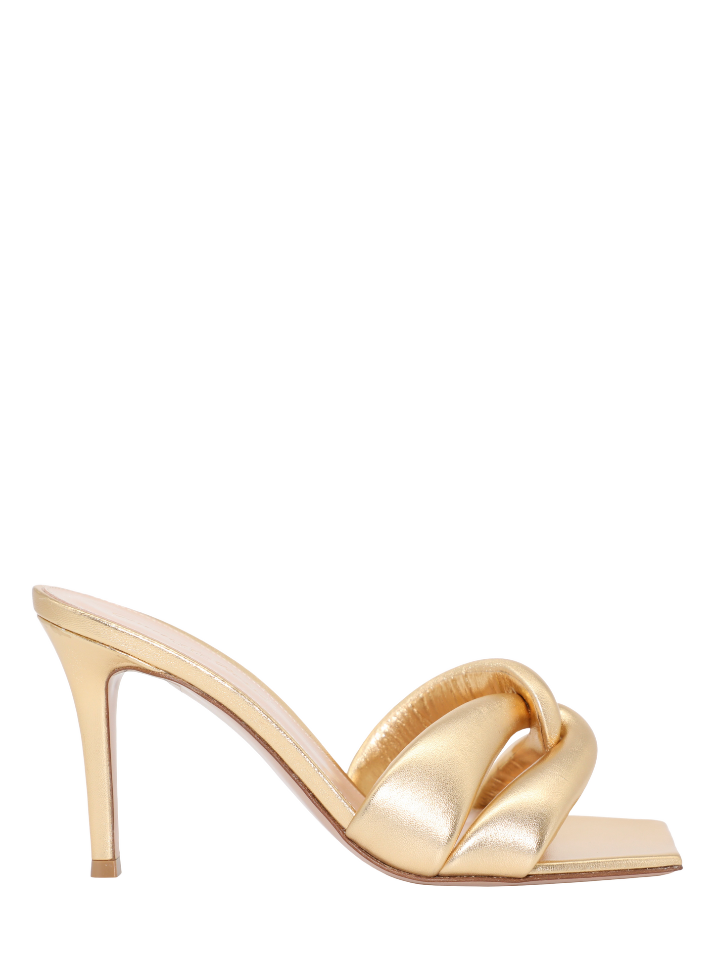 Gianvito Rossi Nappa Silk Mule Heel in Mekong