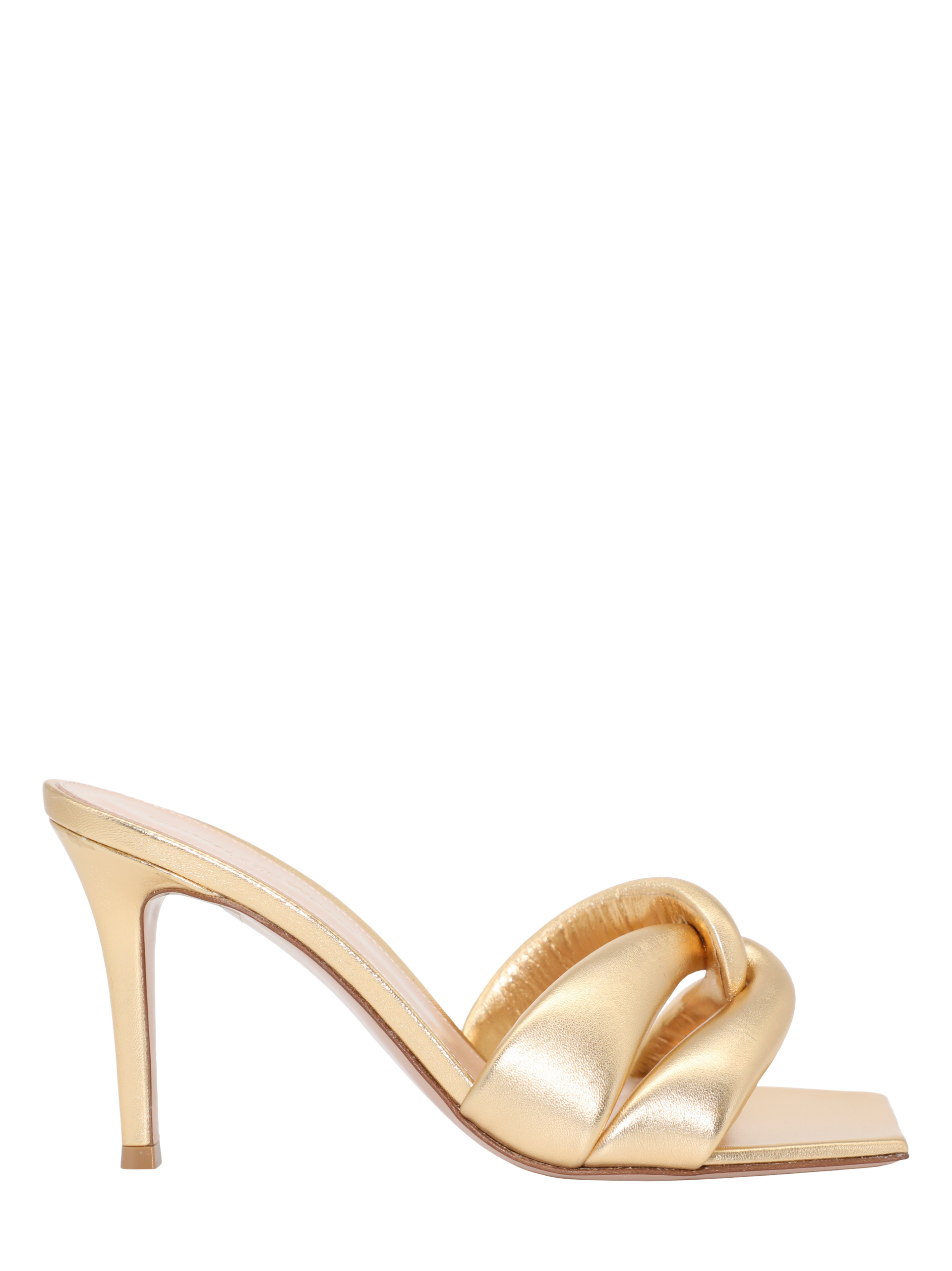 サンダル・ミュール GIANVITO ROSSI Women Sandals G1721005CUONAP YELL YELLOW Gianvito Rossi Elle 85 Leather & Vinyl Sandal Women's Yellow
