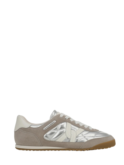 Veronica Beard Natalia Suede Sneaker in Silver/Grey