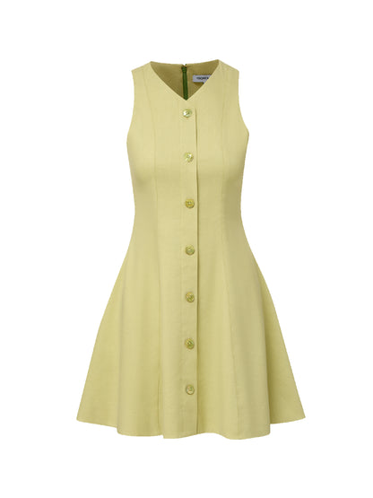 Veronica Beard Steiner Button-Down Mini Dress in Pistachio