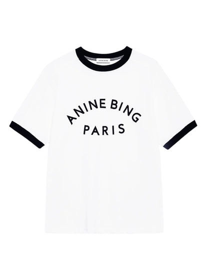 Anine Bing Jaylin Tee Paris in Ivory