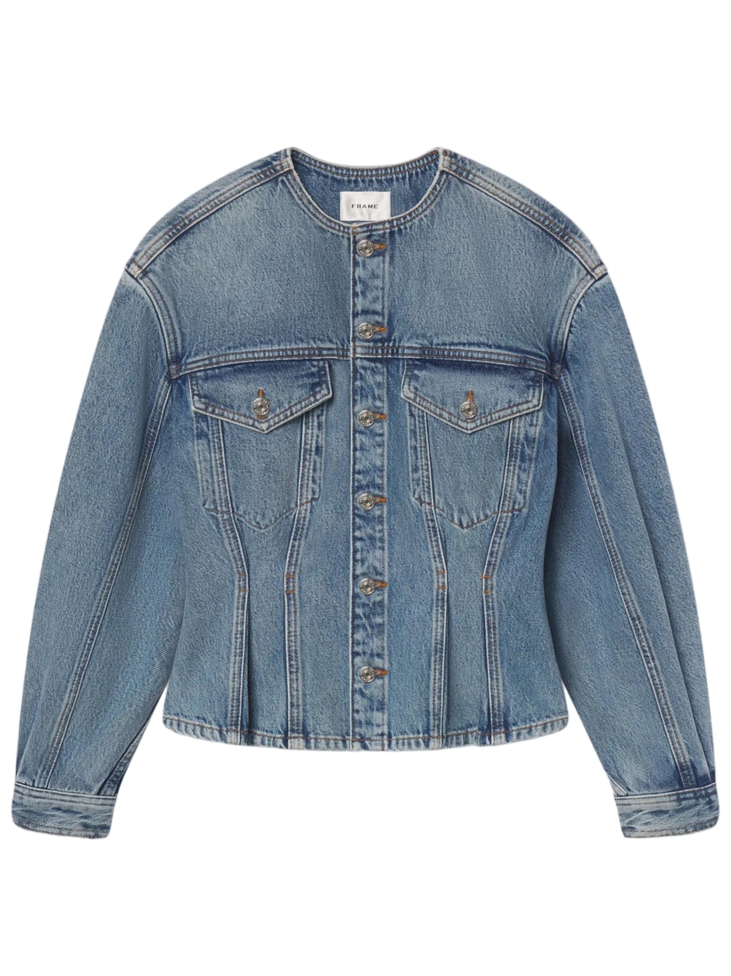 Frame Nipped Collarless Jacket in Umbria