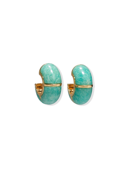 Lizzie Fortunato Zellige Hoops in Amazonite in Blue