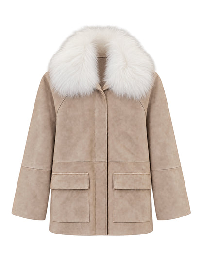 Susanna Chow Raegan Suede Field Jacket in Hazelnut