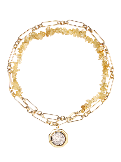By Alona Lucienne Necklace in Gold/Citrine