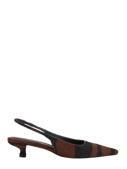 Simkhai Jenny Calf Hair Slingback Heel in Cacao Multi