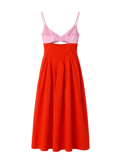 Simkhai Maddy Cotton Midi Dress in Lobster Multi