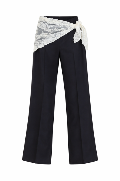 Sea Fiora Tropical Wool Pants in Navy