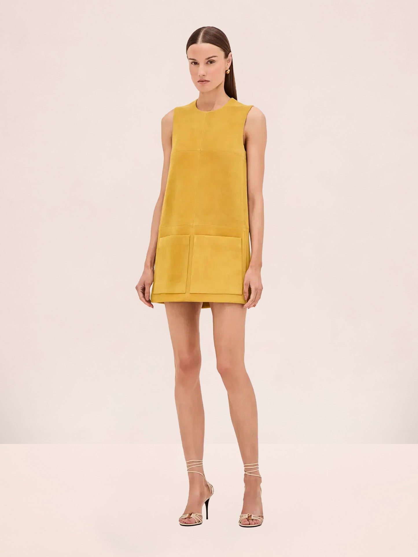 Alexis Dakota Suede Shift Dress in Citrine