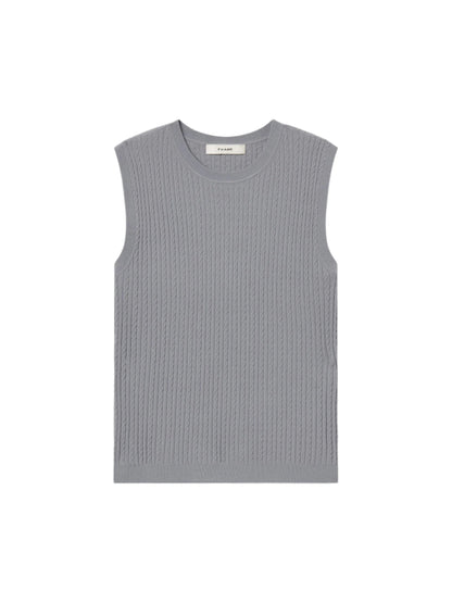 Frame Fine Cable Tank in Grey Blue