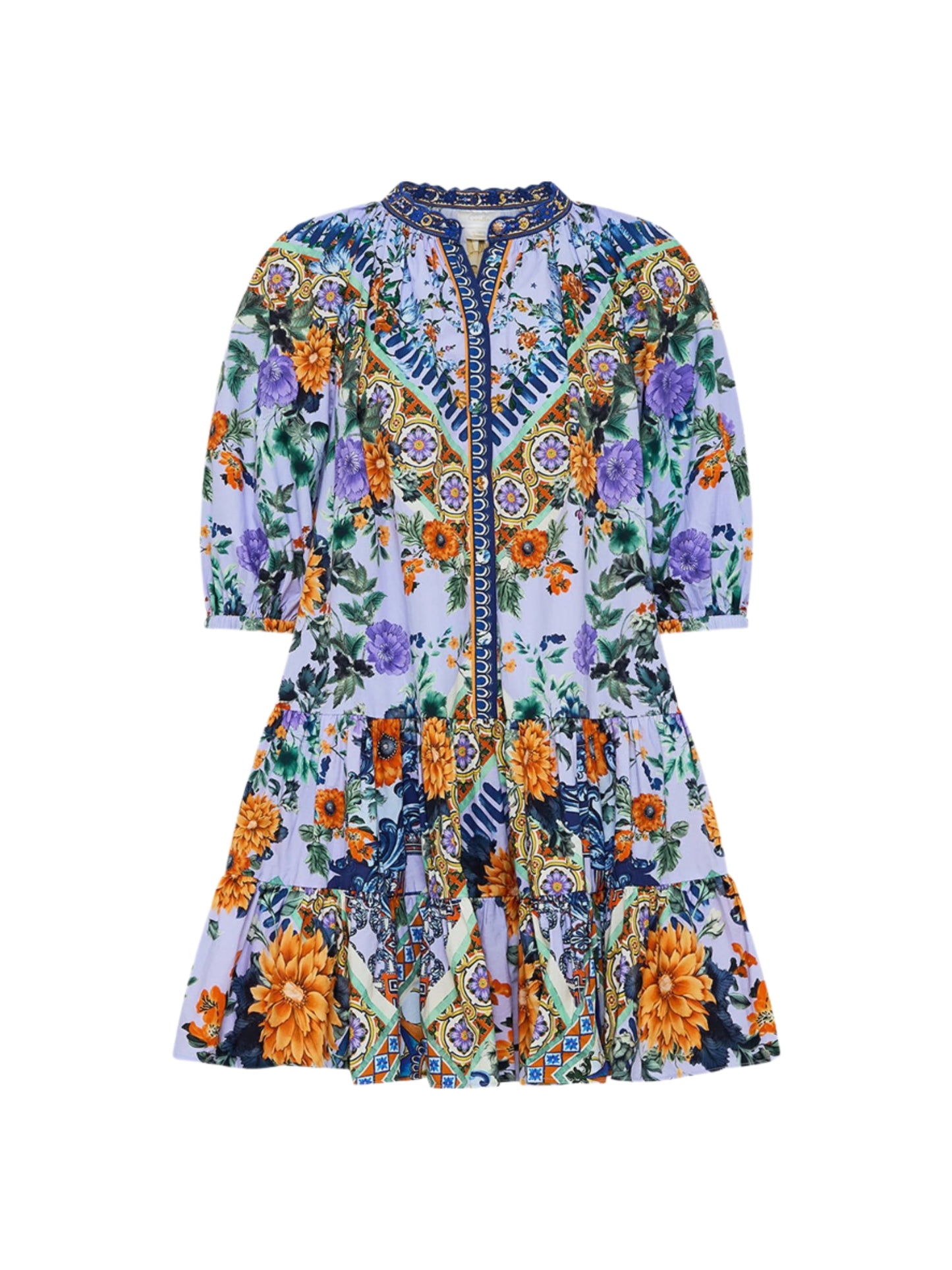 Camilla Puff Sleeve Shirt Dress in Luscious in Lisbon
