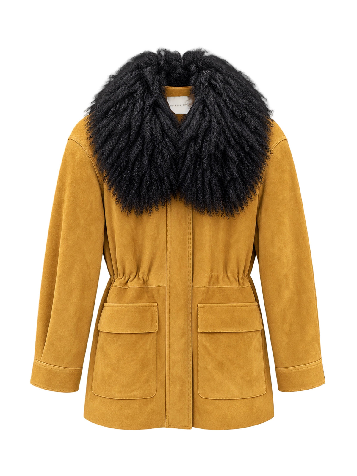 Susanna Chow Allegra Suede Jacket in Pecan/Black
