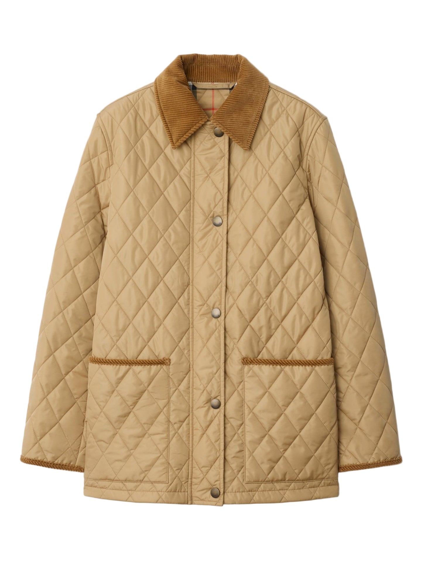 Burberry Quilted Nylon Barn Jacket in Flax