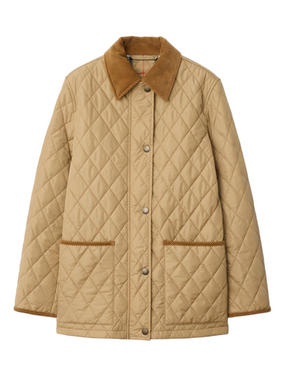 Burberry Quilted Nylon Barn Jacket in Flax