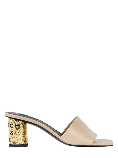 Givenchy Tape Heeled Mules Leather in Beige