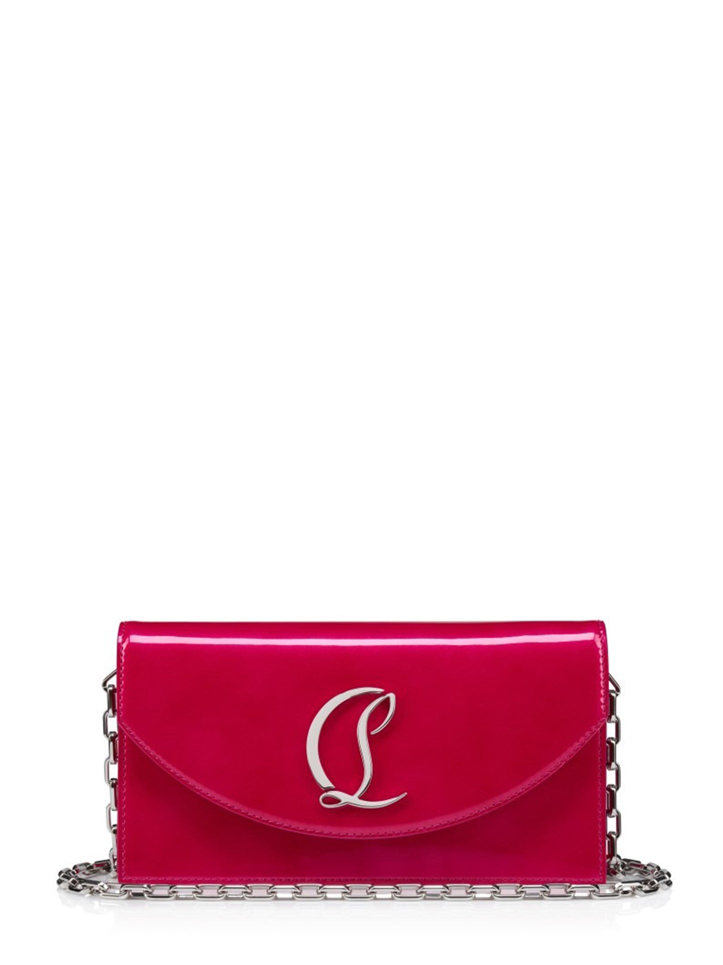 Christian Louboutin Loubi54 Clutch Patent Perle in Pinup/Silver | In-Store Only