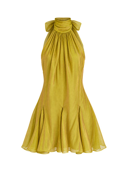 Retrofête Lilacine Chiffon Dress in Iridescent Dijon