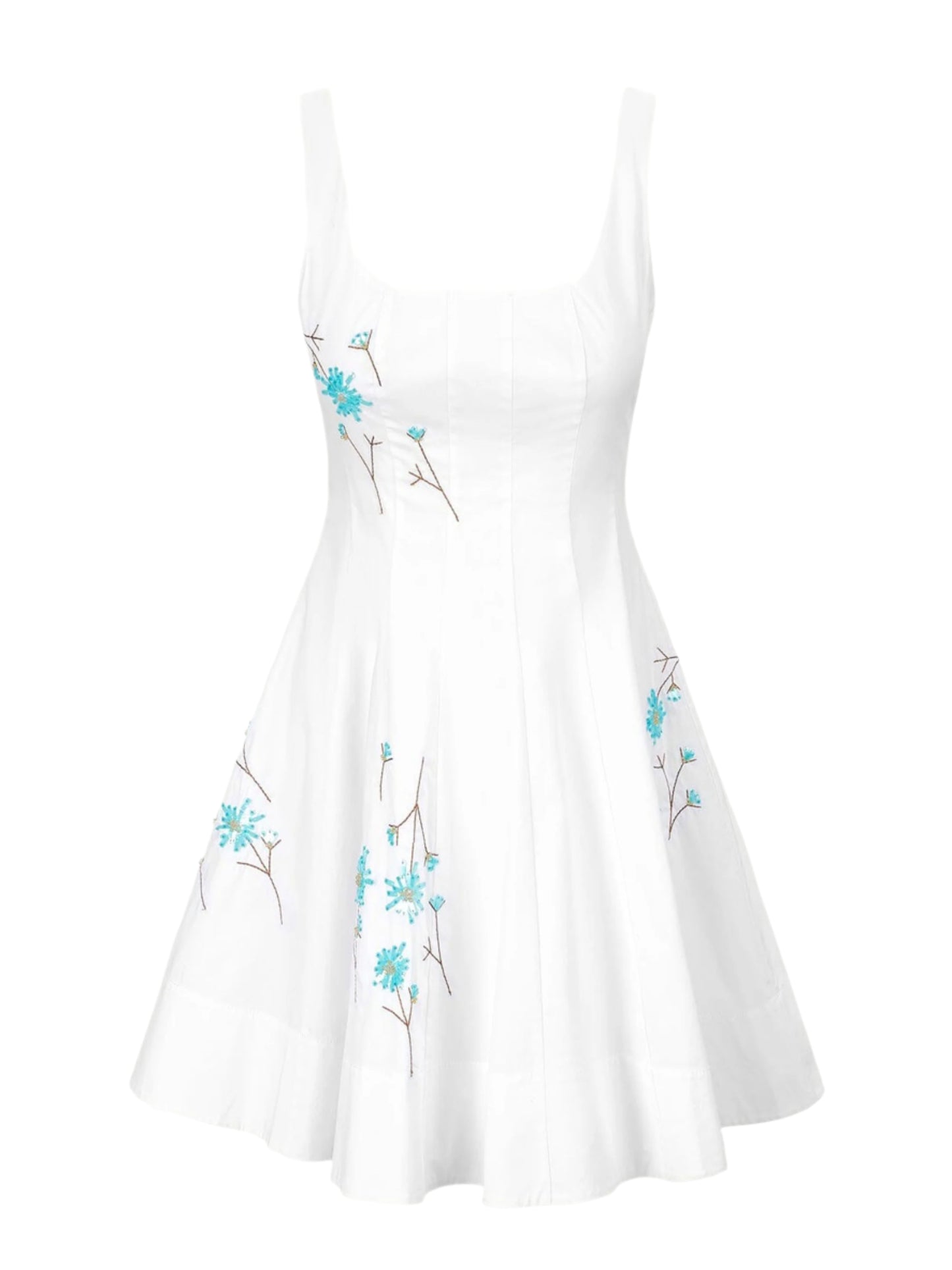 Staud Wells Mini Dress in Dandelion White
