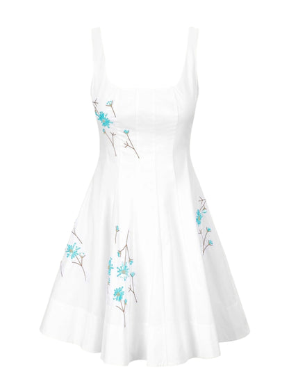 Staud Wells Mini Dress in Dandelion White