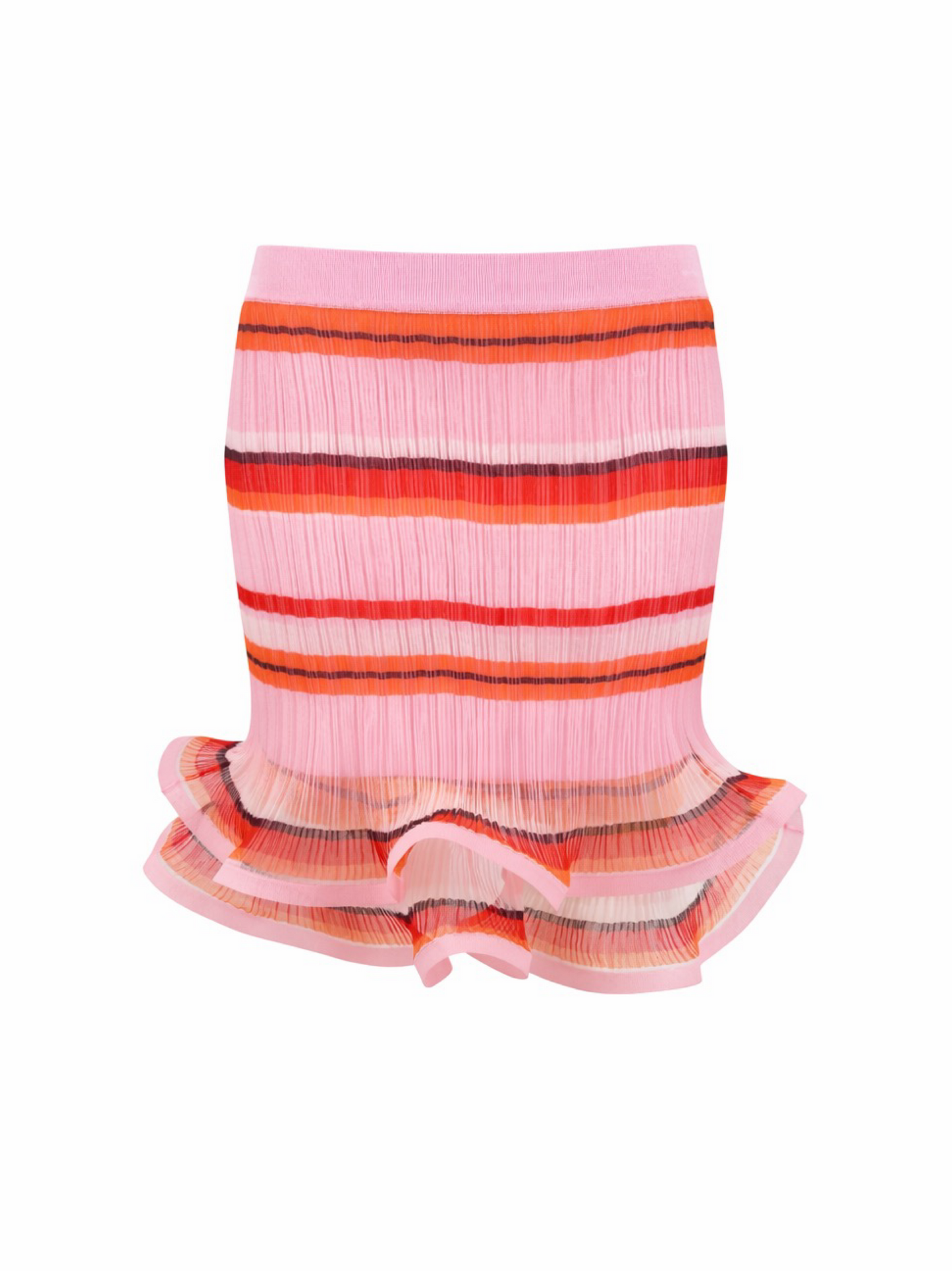 Simkhai Kimmie Plisse Mini Skirt in Blossom Stripe