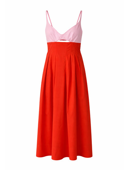 Simkhai Maddy Cotton Midi Dress in Lobster Multi