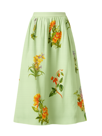 Hemant and Nandita Baku Midi Skirt in Green