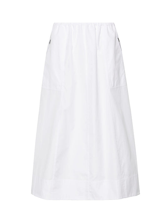 Vince Gathered Utility Zipper in Optic White