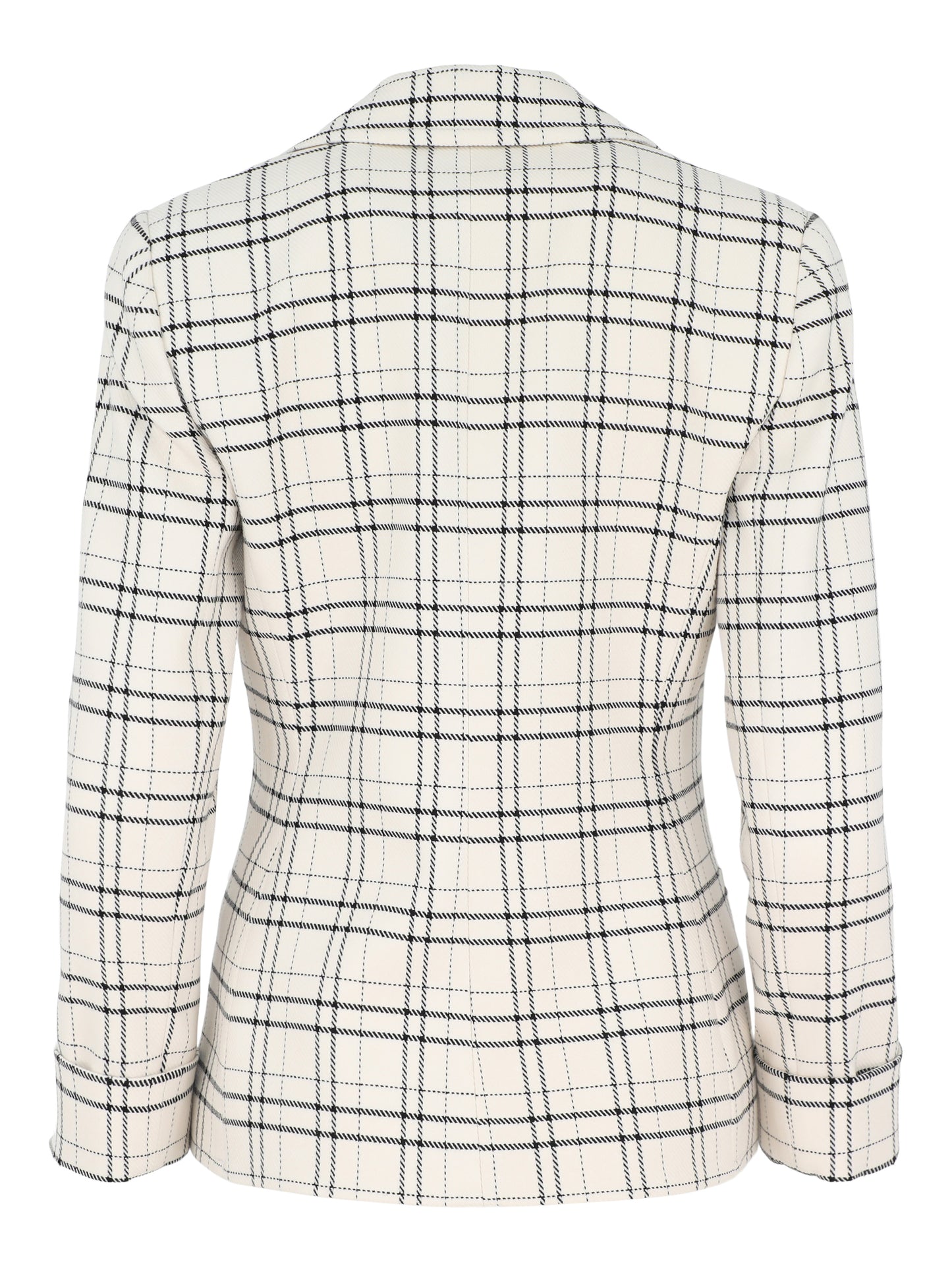 Alice + Olivia Ryder Peak Collar Cuff Sleeve Slim Blazer in Cool Girl Plaid