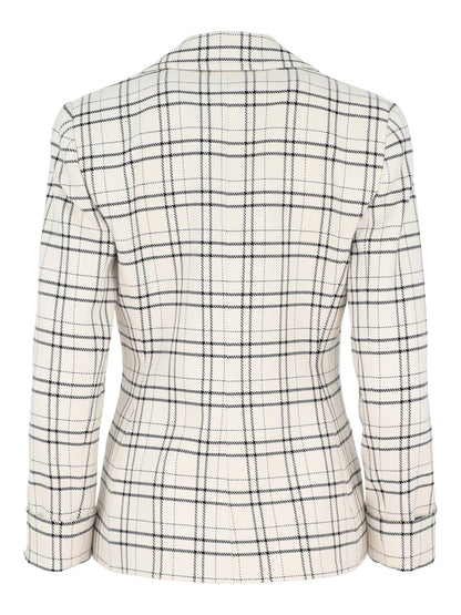 Alice + Olivia Ryder Peak Collar Cuff Sleeve Slim Blazer in Cool Girl Plaid
