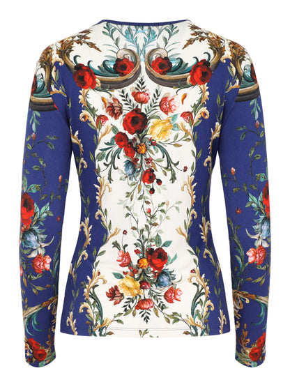 Alice + Olivia Delaina Long Sleeve Top in Gilded Rose