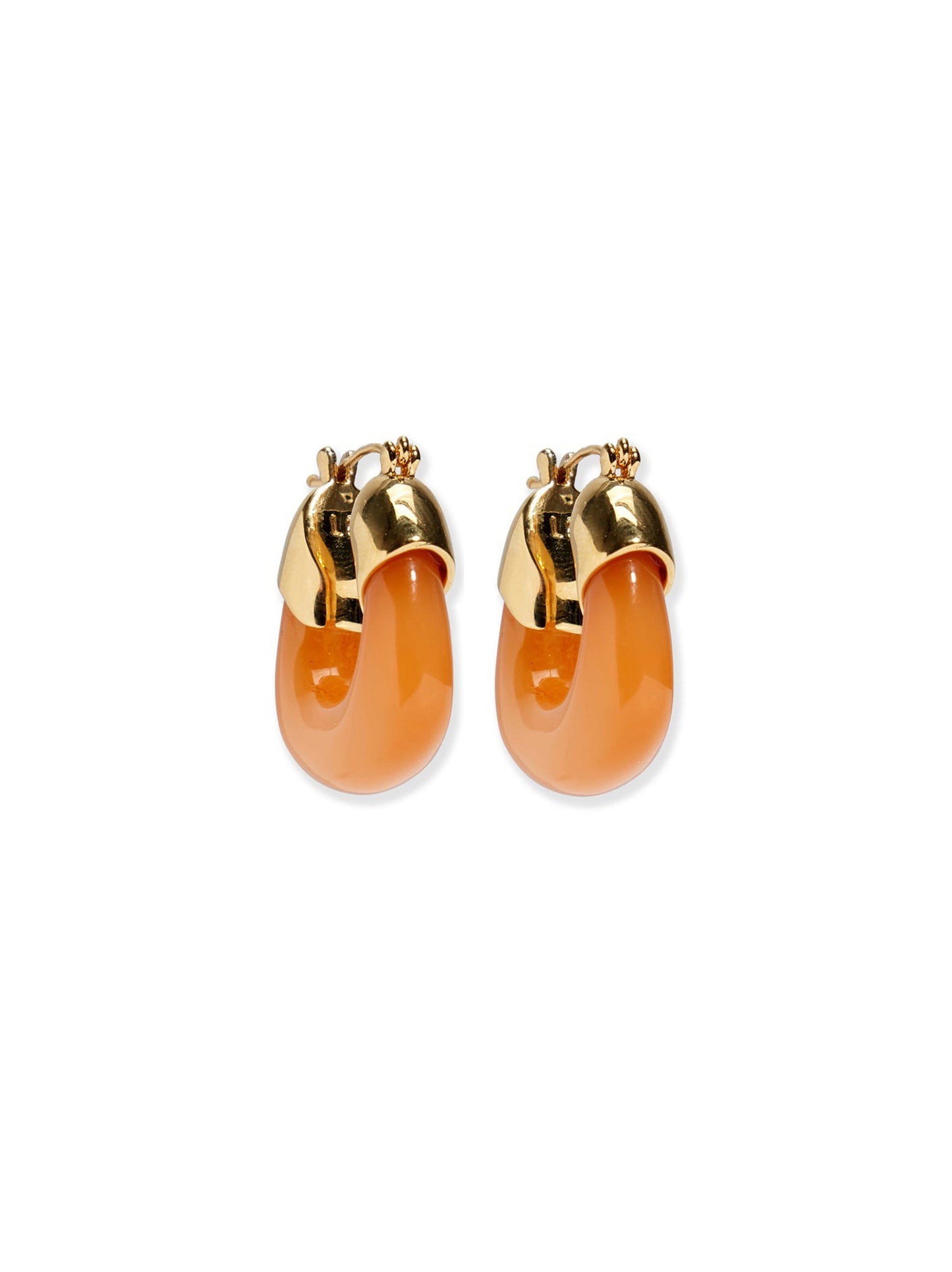 Lizzie Fortunato Mini Organic Hoops in Tangerine
