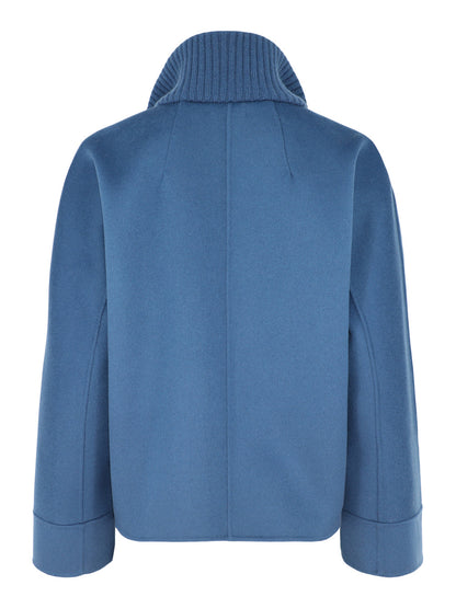 Kinross Short Knit Trim Zip Mock Coat (More Colors)