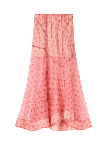 Ganni Skirt in Printed Shibori Organza
