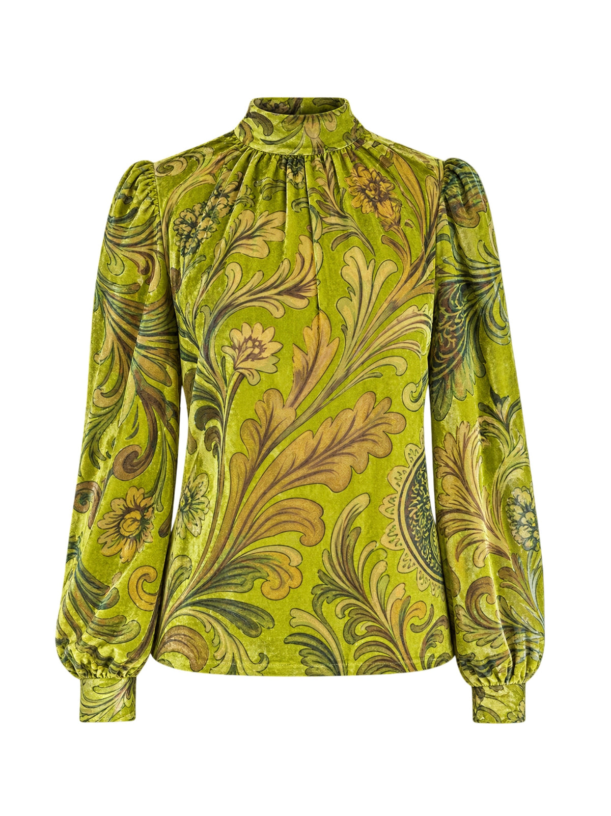 Retrofête Aradea Velvet Top in Envy Paisley Burnout