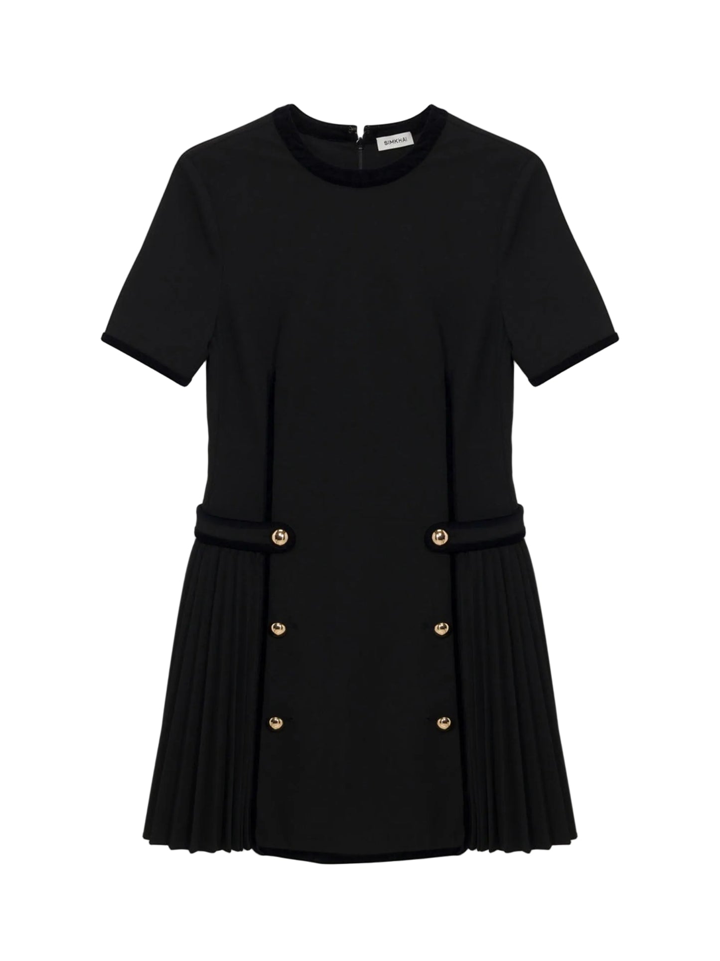Simkhai Doria Velvet Trimmed Mini Dress in Black