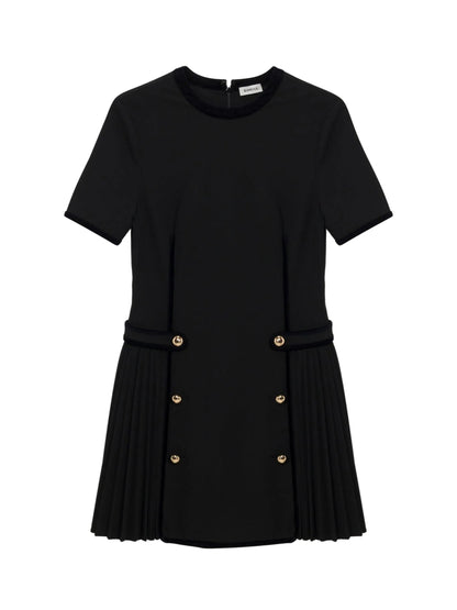 Simkhai Doria Velvet Trimmed Mini Dress in Black