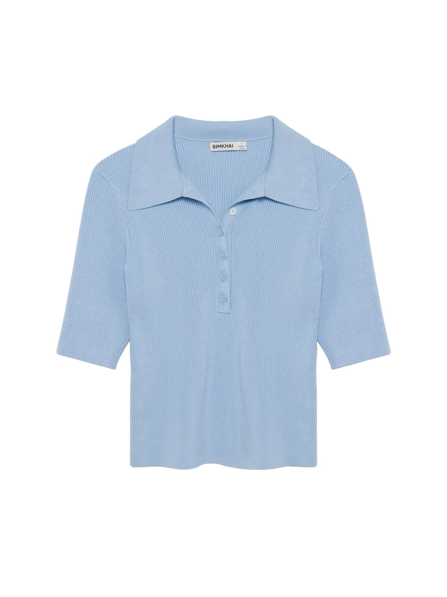 Simkhai Secily Knit Polo in Tidepool